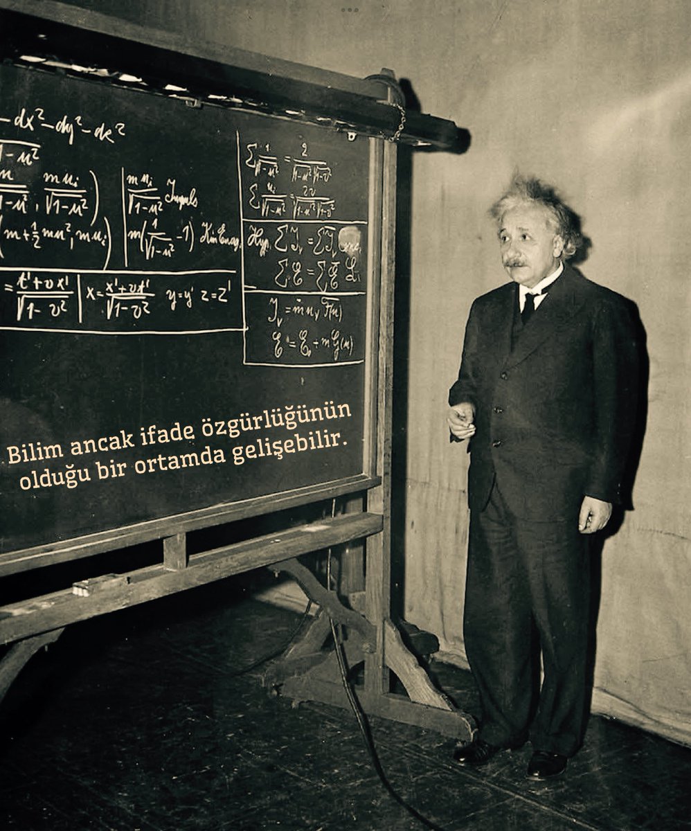DrKudret's tweet image. Bilim ancak ifade özgürlüğünün olduğu bir ortamda gelişebilir.
#Einstein