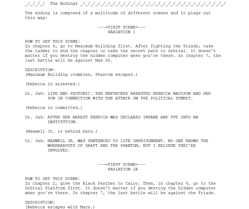 The few select people who have played the underrated Phantom 2040 (SNES/Genesis) can finally rest because I figured out the game's over 20 ending variations and how to trigger them.

I wrote a FAQ which will hopefully help millions of present gamers.

gamefaqs.gamespot.com/genesis/586383…