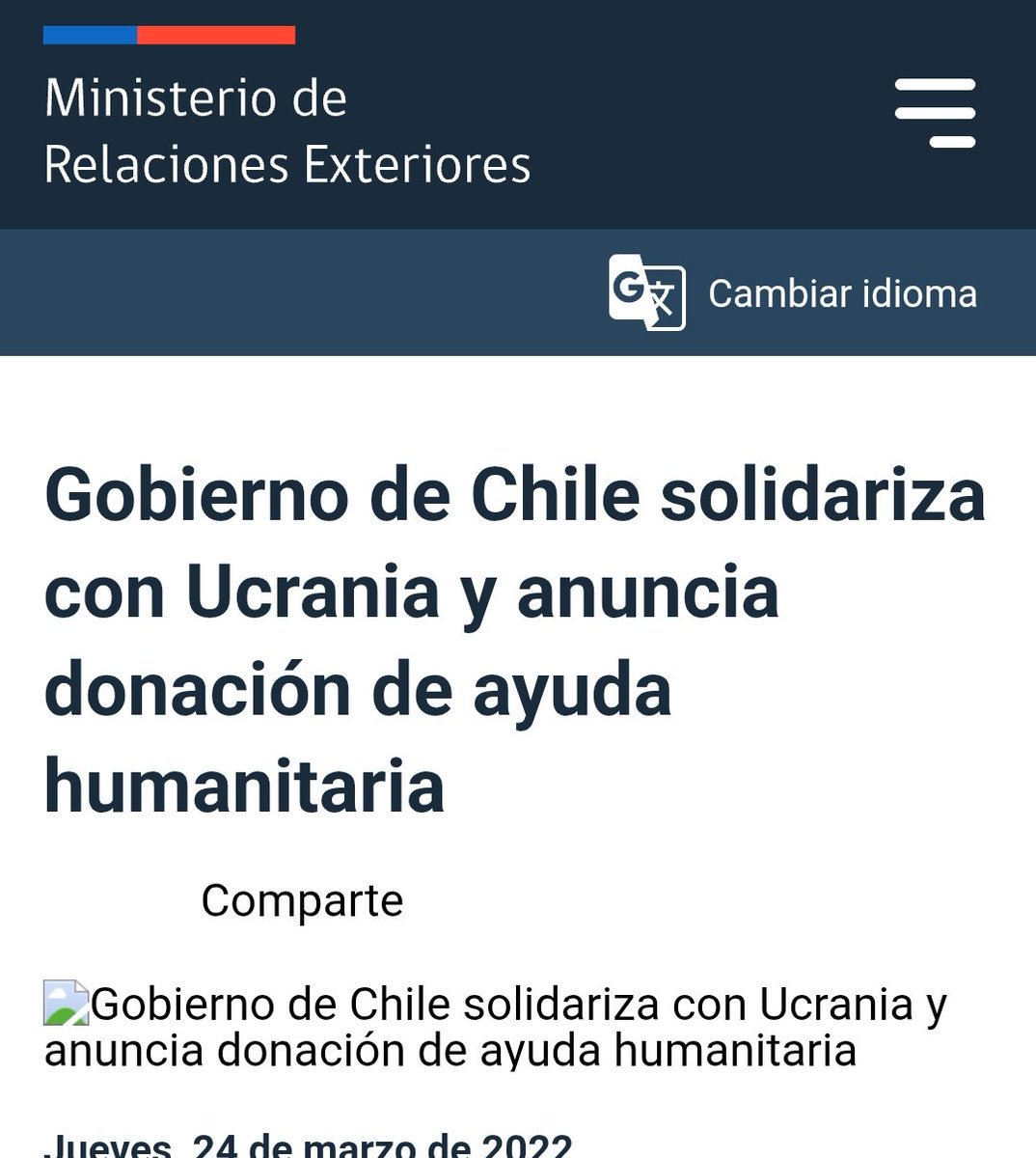 El presidente <a href="/GabrielBoric/">Gabriel Boric Font</a> otorgó una donación a la Ucrania de Zelensky por razones humanitarias del Fondo contra el hambre y la Pobreza. Le solicitamos que apruebe inmediatamente una donación humanitaria de Chile para Cuba para enfrentar la crisis que causa el criminal embargo