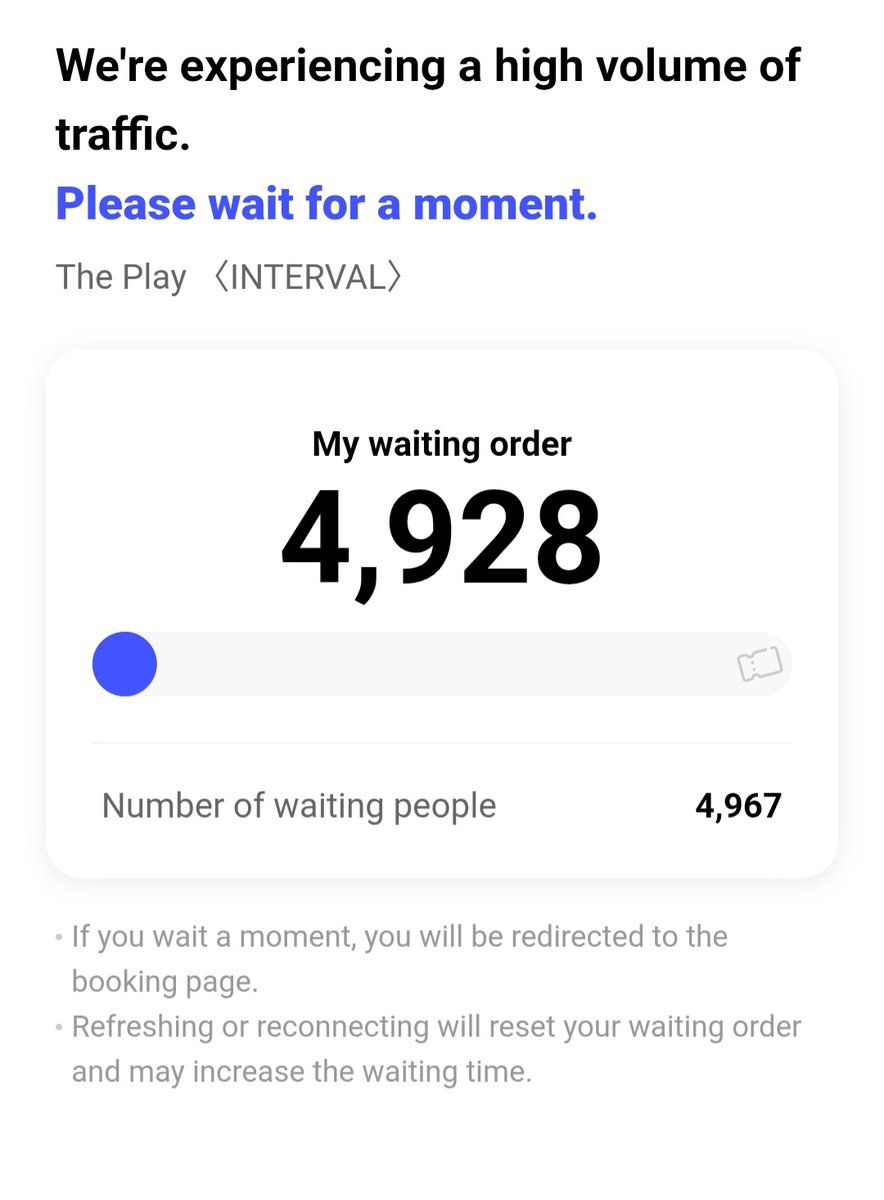 MandyMore241799's tweet photo. 10 minutes after ticket sales opened, still stuck in the waiting queue! 👀Best of luck to everyone! 😇🍀💙#SecretPassage #Dongjae #KimSeonHo🔥🔥🔥 https://t.co/X9PUUSnAXq