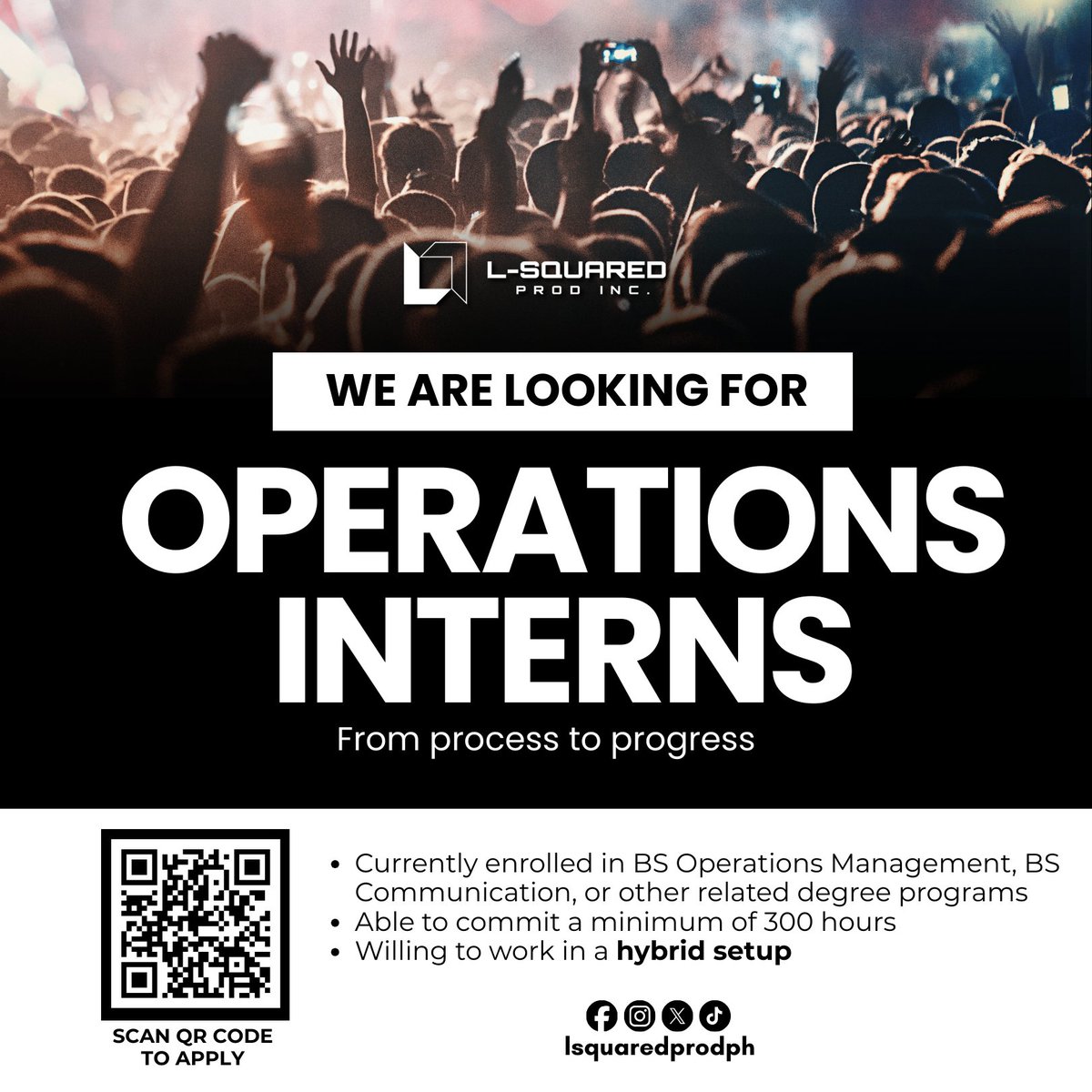 𝑪𝒂𝒍𝒍𝒊𝒏𝒈 𝒂𝒍𝒍 𝒂𝒔𝒑𝒊𝒓𝒊𝒏𝒈 𝒎𝒂𝒓𝒌𝒆𝒕𝒆𝒓𝒔, 𝒐𝒑𝒆𝒓𝒂𝒕𝒊𝒐𝒏𝒔 𝒆𝒏𝒕𝒉𝒖𝒔𝒊𝒂𝒔𝒕𝒔, 𝒂𝒏𝒅 𝒄𝒓𝒆𝒂𝒕𝒊𝒗𝒆 𝒎𝒊𝒏𝒅𝒔! 📣

L-Squared Productions is looking for 𝐎𝐉𝐓/𝐈𝐧𝐭𝐞𝐫𝐧𝐬  who want to gain hands-on experience and make their mark in the