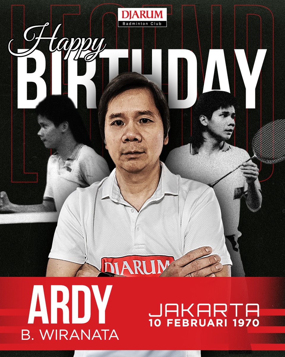 Happy birthday, Om Ardy! Panjang umur, sehat dan sukses selalu! 🙏❤️🎉🎂 ​

Coba absen siapa yang uda tahu #LegendPBDjarum yang satu ini!​

#TeruskanSemangatJuara