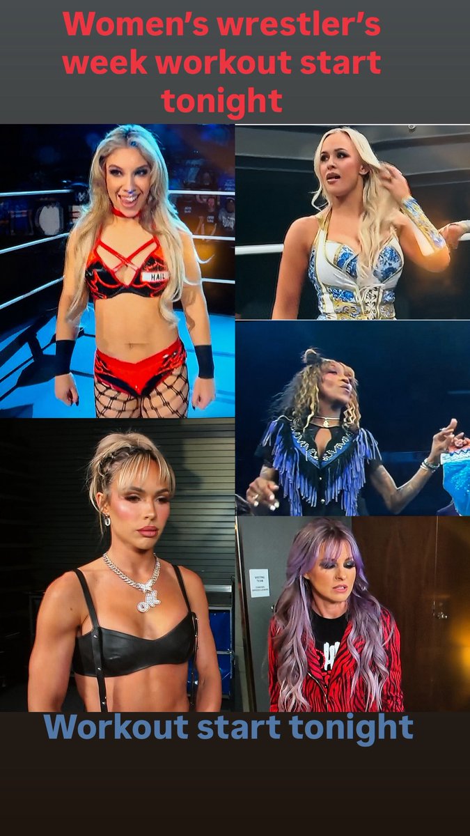 Women’s wrestler’s week workout start tonight. <a href="/maxxinedupri/">MAXXINE DUPRI</a> <a href="/theahail_wwe/">Thea Hail</a> <a href="/thePenelopeFord/">Penelope Ford</a> <a href="/VIX_CROW/">VIXCROW</a> <a href="/CandiceLeRae/">Candice LeRae</a>