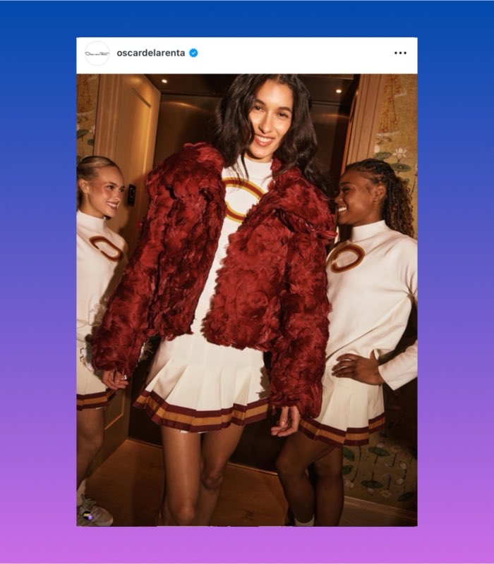 CJA Savage 7 has been posted by the official Oscar de la Renta account following their performance at the brand’s first ever Super Bowl party 🏈🤯