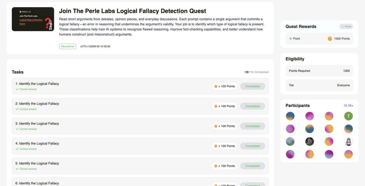 fadecyrpto's tweet photo. New Task Alert, Perle Lab Fam! 

Sharpen your minds and get ready, our latest challenge is LIVE! Test your reasoning, spot the logical fallacies, and show off your problem-solving skills. 

Who’s ready to bag some points and climb the leaderboard? 🔥

#PerleLab #BrainChallenge https://t.co/jwagnj9oon