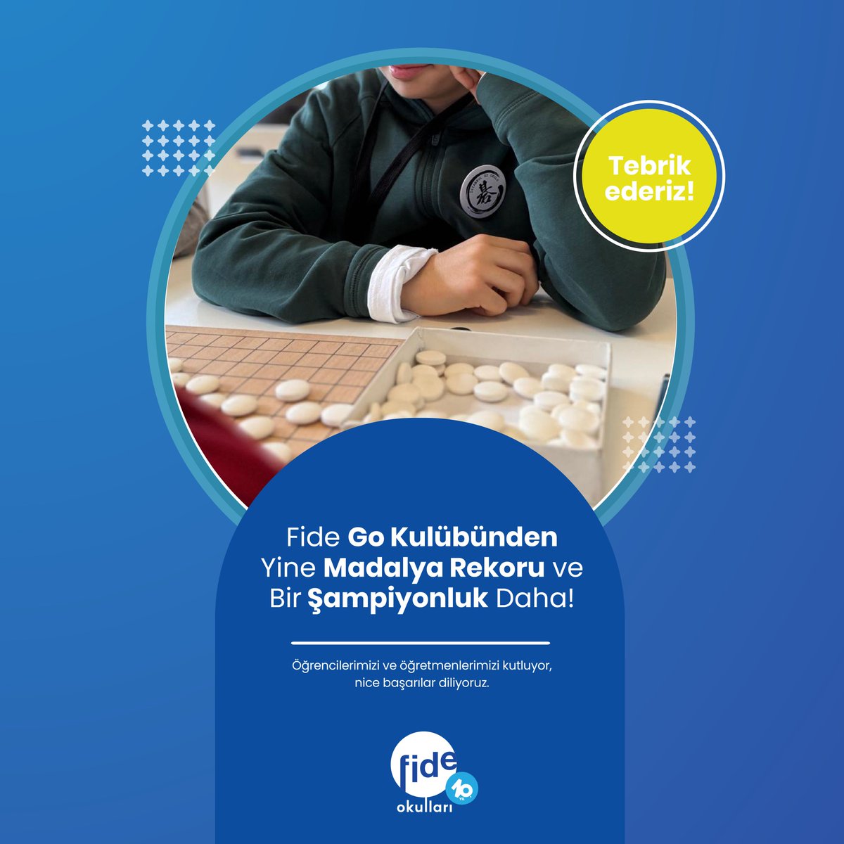 👏🏻👏🏻👏🏻Tebrikler!

Fide’de Go, öğrencilerimizin her hamlede bir iç yolculuğa çıkarak adım adım ustalığa doğru ilerlediği bir öğrenme süreci. Go Kulübü öğrencilerimiz bu alandaki başarılarına bir yenisini daha ekledi.

Fide Go Kulübü, İstanbul Go Okulunun düzenlediği 4. Kış Go
