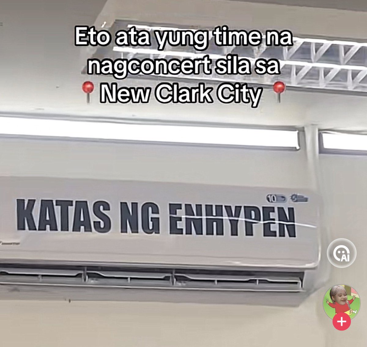 loveheemi's tweet image. saw this on tiktok~ the store near ncc stadium was able to afford an air conditioner because of the huge number of customers they got during the fate concert. they even put a sign on it that says “katas ng enhypen” since they got it thanks to enhypen 🥺♥️