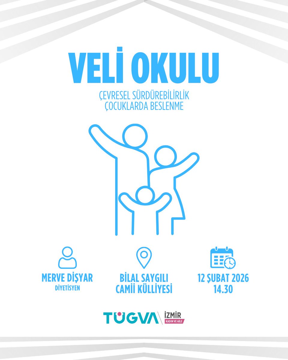 Çevresel sürdürülebilirlikten çocuklarda doğru beslenmeye uzanan bu buluşmada, aileler için faydalı ve uygulanabilir bilgiler konuşulacak.

👩‍⚕️ Dyt. Merve DİŞYAR
📍 Bilal Saygılı Camii Külliyesi
🗓 12 Şubat 2026 | 14.30

Tüm velilerimiz davetlidir.