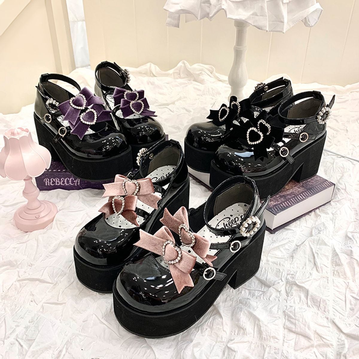 地雷系リボン厚底シューズ♡