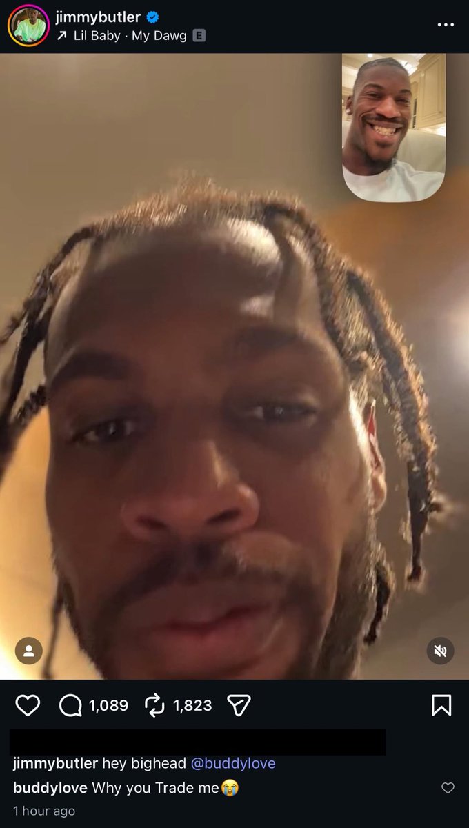 bonesy's tweet image. Jimmy Butler post on ig with buddy 💔

Buddy replied with “why you trade me” 😭😂