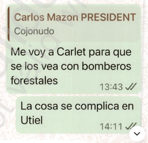 La presa de Forata estaba vigilada a través del SAIH y por eso se alertó. 
Pero ninguno de los agentes medioambientales de la GVA vigiló el barranco del Poyo.
Parece que la contumacia es uno de sus defectos, Sra. Pradas.
Eso e ir a hacerse fotos y retrasar convocatoria de Cecopi.