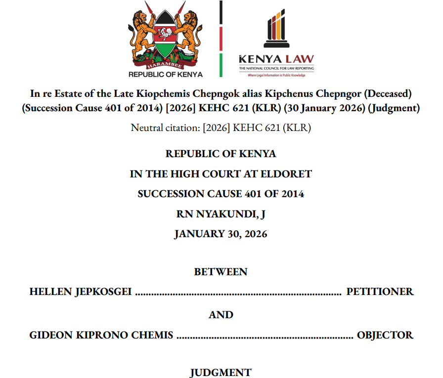 AssociatesRoba's tweet photo. 🚨🚨 BREAKING FROM ELDORET HIGH COURT: ONE FORGED SIGNATURE, WHOLE WILL DECLARED INVALID

The High Court has delivered a devastating blow to fake wills in In re Estate of the Late Kipchemis Chepngok alias Kipchemis Chepngor [2026] KEHC 621. After an eleven-year family war, the Court declared the alleged written Will a forgery, revoked the grant issued on its strength, and ordered that the estate be administered as if no Will ever existed. A daughter petitioned for probate, producing a written Will allegedly executed shortly before the deceased died. The Will appointed her executor and distributed vast parcels of land, livestock, machinery, and vehicles. The sons cried foul, claiming the Will was fake, discriminatory, and contrary to both law and fact. This time, the court did not guess. It investigated.

Justice R. Nyakundi went forensic. Literally. The Will was subjected to expert document examination by the DCI. The finding was brutal: the signatures on the Will were not authored by the deceased. The Judge went further and said even without the expert report, the inconsistencies in the signatures were obvious to the naked eye. Different strokes. Different pressure. Different hands. Once that finding was made, the rest collapsed instantly. Attesting advocates, emotional testimony, and family drama could not rescue a document whose signature was forged. The Court was blunt: once the testator’s signature is not genuine, the Will dies with it.

This judgment lands hard for families, lawyers, and opportunists. You cannot manufacture a Will after death and expect the court to sanitize it. You cannot weaponize advocates’ stamps against forensic science. And you cannot disinherit heirs through fraud and call it testamentary freedom. The message is surgical and terrifyingly clear: a forged Will poisons the entire estate. When the forgery is exposed, the law resets everything. No Will. No executor. No shortcuts. Just intestacy, redistribution, and consequences.

Repost widely. DM us today or email us at info@robaandassociates.com
