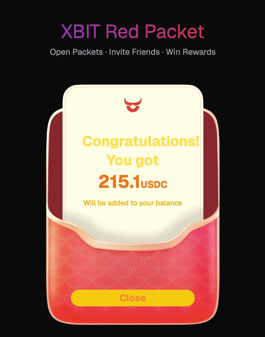 On the last day, finally hit the red packet jackpot! Real cash rewards for community users - I'm so thrilled!

<a href="/XBITDEX/">XBIT</a> #XBITredpacket