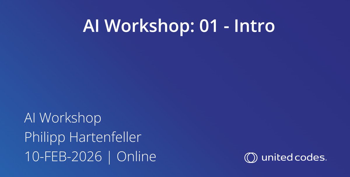 phartenfeller's tweet photo. Today I am giving the two-day AI Workshop for the first time. Super excited, will be lots of fun. #ucAI @united_codes https://t.co/bzfhZygJIS