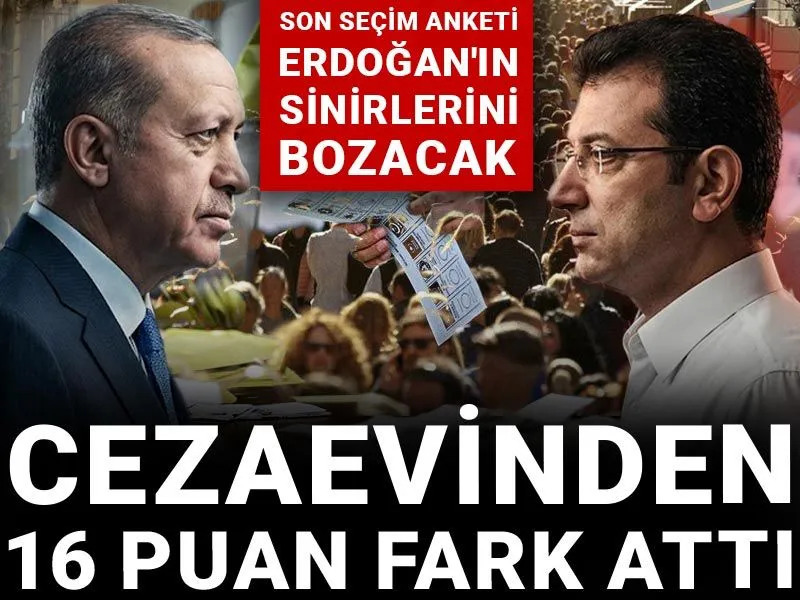 Erdoğan'ın sinirlerini bozacak anket

İBB Başkanı Ekrem İmamoğlu cezaevinden 16 puan fark attı
halktv.com.tr/gundem/son-sec…