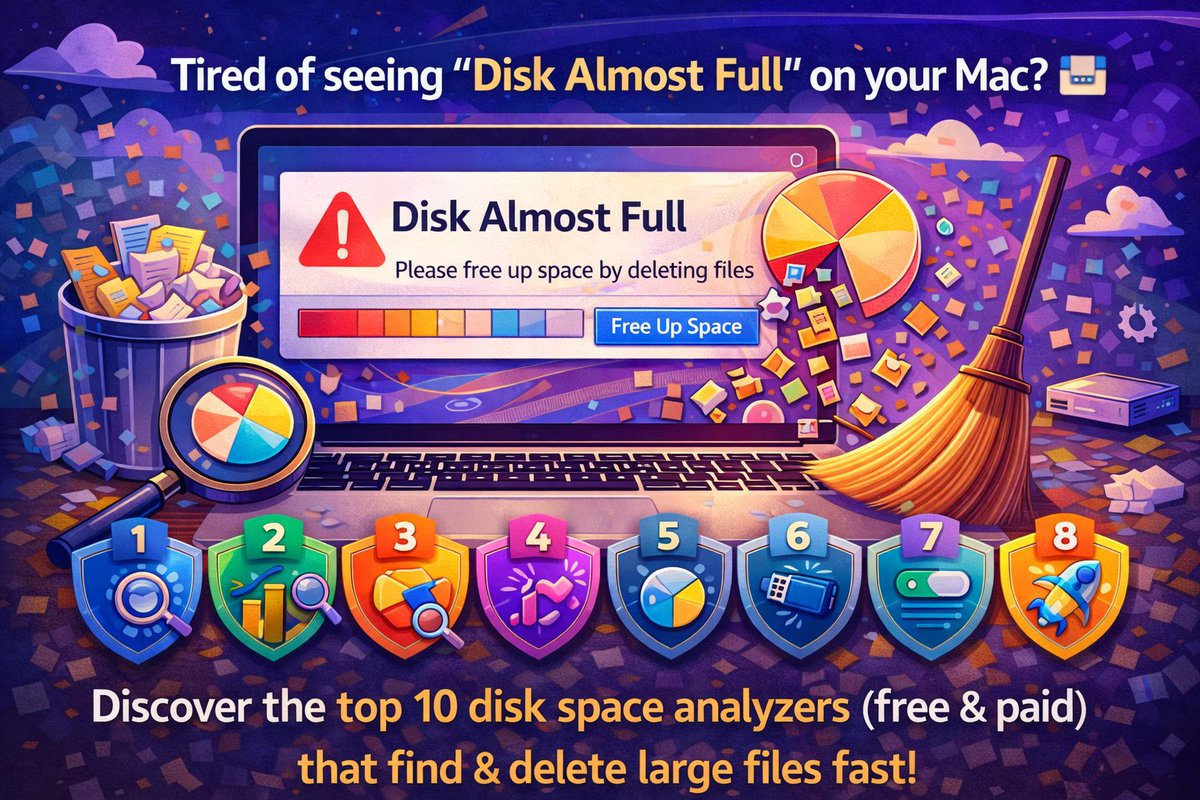Tenorshare4DDiG's tweet image. Tired of seeing “Disk Almost Full” on your Mac? 💾 Discover the top 10 disk space analyzers (free &amp;amp; paid) that find &amp;amp; delete large files fast!
Best picks here: bit.ly/3MdaeOP
#MacTips #StorageCleanup #MacPerformance