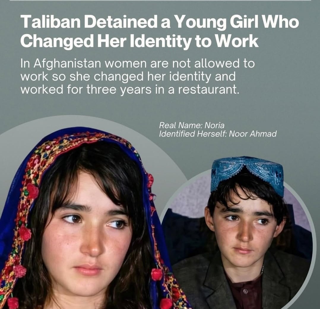 Azalafridi10's tweet photo. Noria is only 13. For three years, extreme poverty forced her to dress as a boy so she could work and support her family. Poverty forced her to grow up too soon bt Taliban response was arrest, violence &amp; expulsion not protection. This is what cruelty looks like 💔😭 https://t.co/Rtx3k49W2W