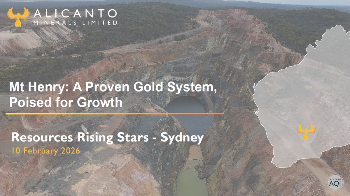 Alicanto Minerals is pleased to highlight our latest investor deck, released ahead of Chief Executive Officer Jeffrey Sansom's presentation at the Resource Rising Stars Summer Series in Sydney.

We invite you to review the full investor presentation here: wcsecure.weblink.com.au/pdf/AQI/030546…