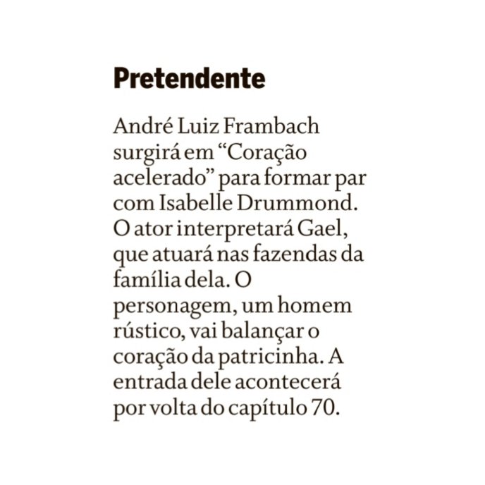 forumeplay's tweet photo. André Luiz Frambach vai entrar em #CoraçãoAcelerado para formar par com Isabelle Drummond. O ator viverá Gael, um homem rústico que trabalha nas fazendas da família da personagem e promete mexer com o coração da patricinha. 

🗞 Coluna Play https://t.co/qQasM07s7b