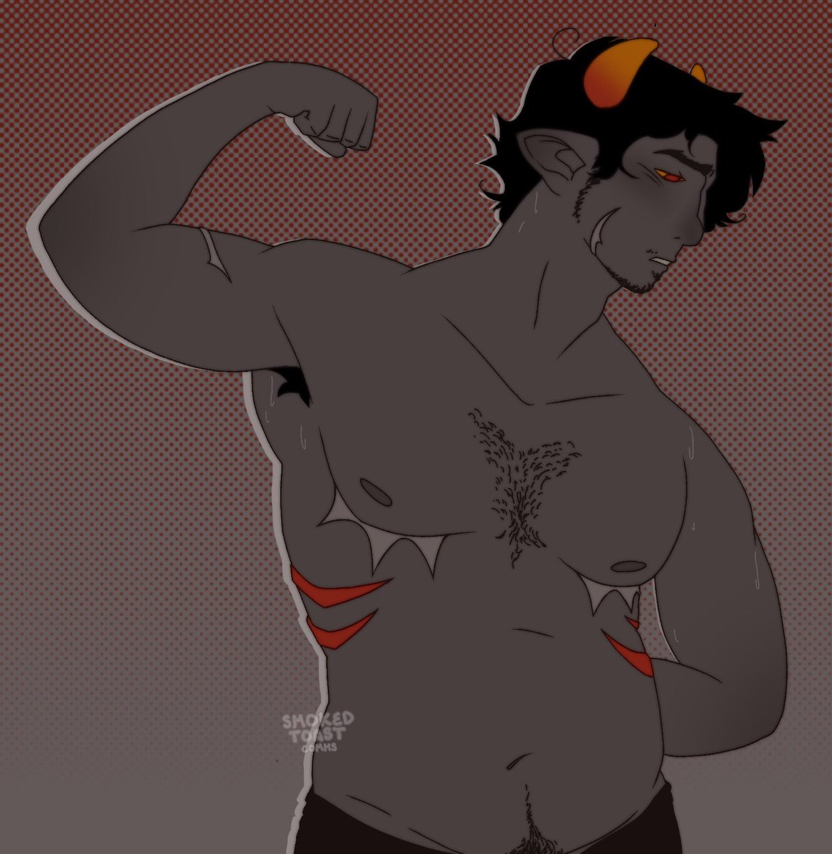 smokedtoaster's tweet photo. sweaty commander karkat commission from oomf that made me giggle #Homestuck https://t.co/f8NaalDoIj