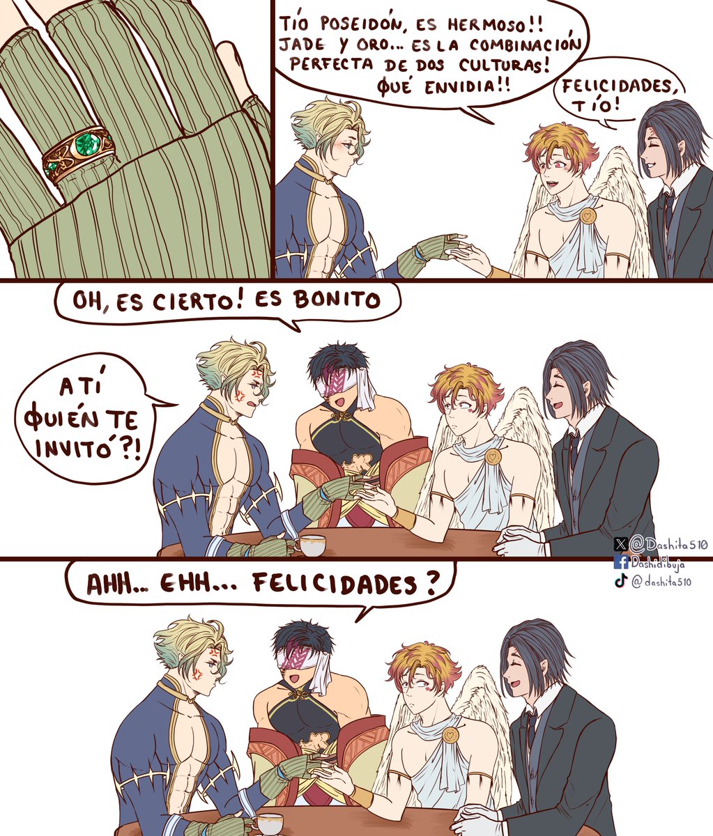 Dashita510's tweet photo. Poseidón y Qin llevándose mal como cuñados... no importa cuándo leas ésto ♥
#chaacpose #ocxcanon https://t.co/Cx20BgVeBr