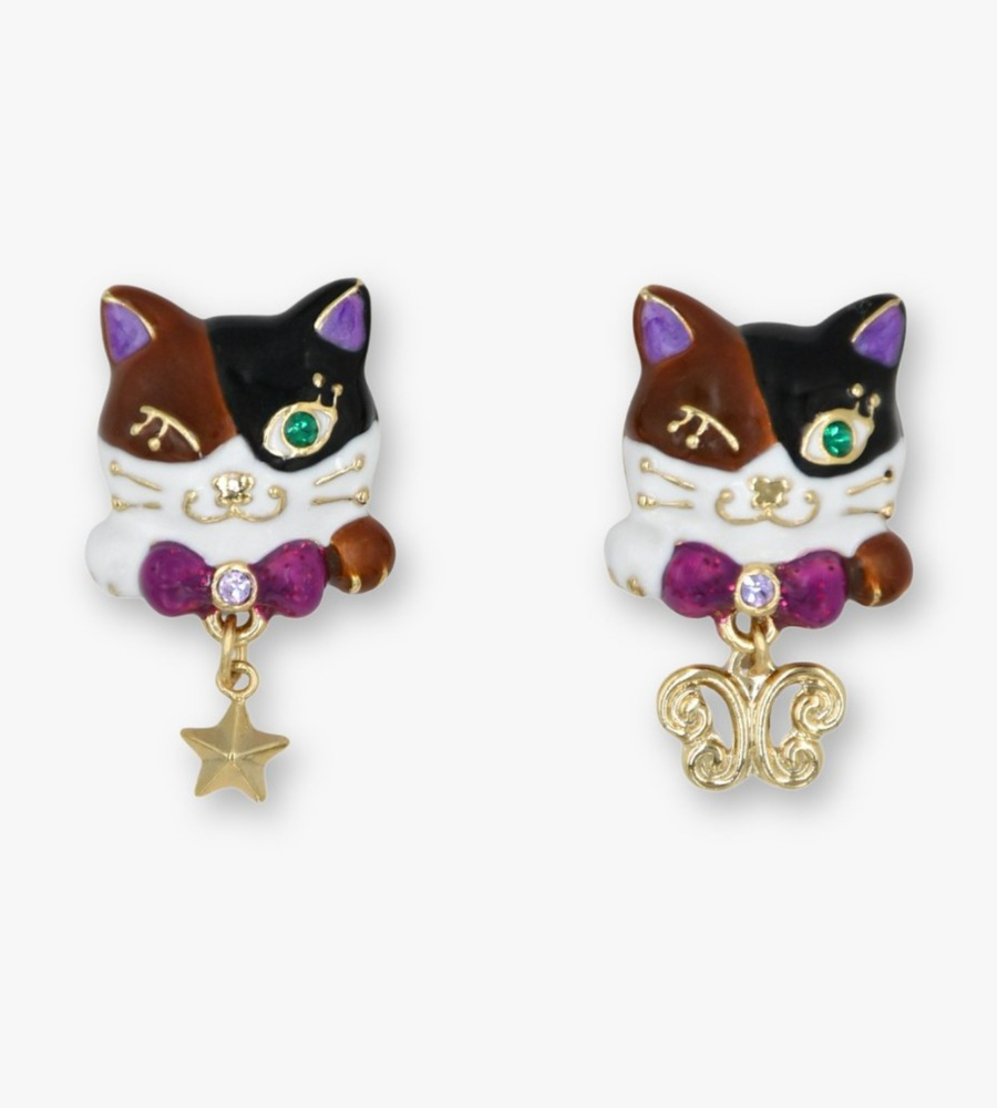 ☆リボンが素敵な爽やか天使猫ちゃんピアス☆ 【公式通販】