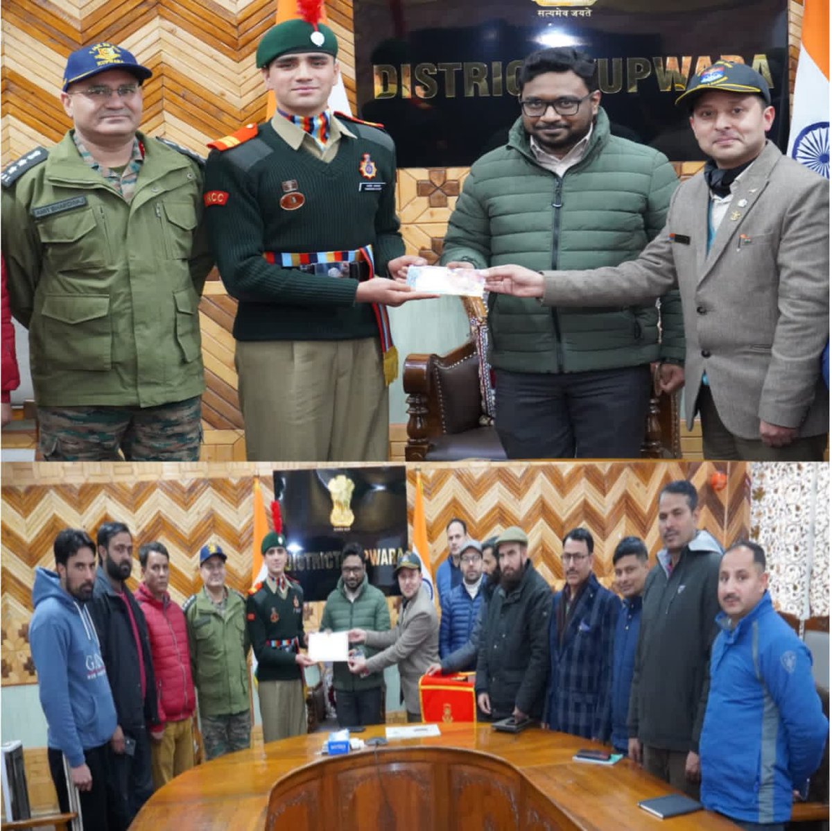 DC Kupwara Felicitates, Kupwara Cadet who led All India NCC Boys Contingent at Republic Day Parade