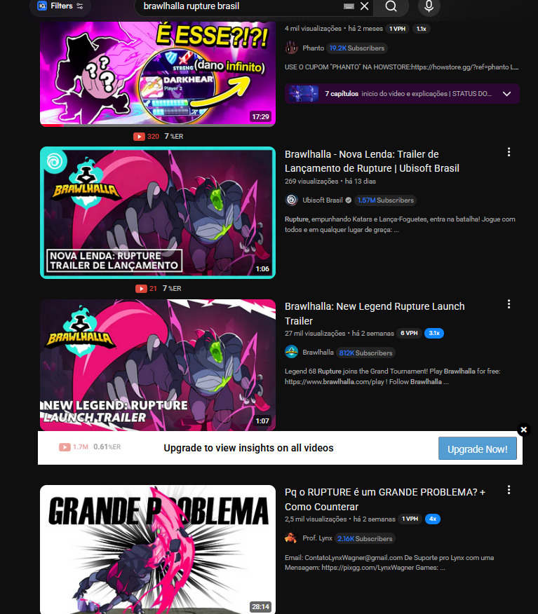 The creation of Brawlhalla content in Brazil is dead, seriously, I say this with a heavy heart, BUT I'M THE ONLY ONE who still posts videos, and it's a shame that in the 30 days I haven't posted any Brawlhalla videos, there's only 1 video about the new legend in brasil