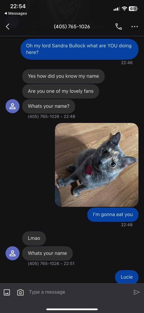 kbtechnology's tweet image. Apprently we have Sandra Bullock sending us texts to our office line. Lucie decided to take charge on this one.