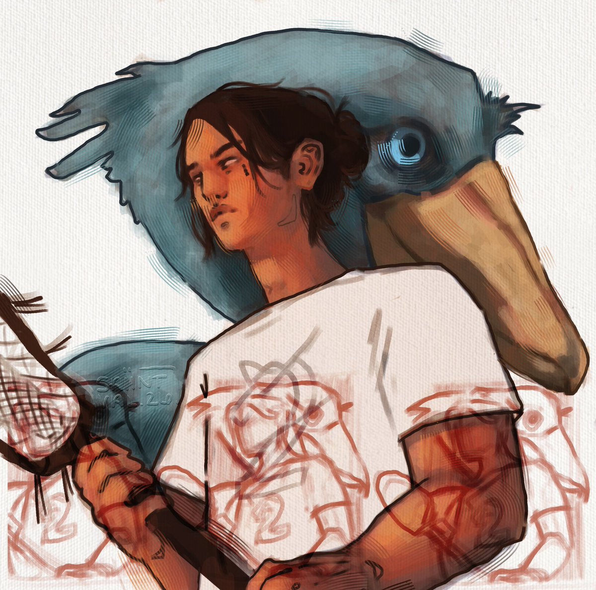 Sorry guys i think I found my calling and its drawing this giant bird. Idk why Kevin has to be involved but he does