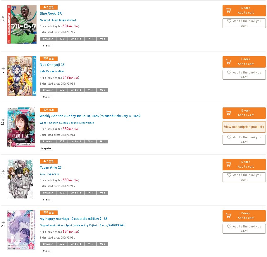 SojoSales's tweet photo. Honto Digital Shonen manga rankings top 1-20 for week of February 1st
#chainsawman #irumakun #boruto #BorutoTwoBlueVortex #darkgathering #gokurakugai #25dseduction #JujutsuKaisenModulo #frieren #baki #bluelock #nuesexorcist #tougenanki https://t.co/8Nfubs9ClI
