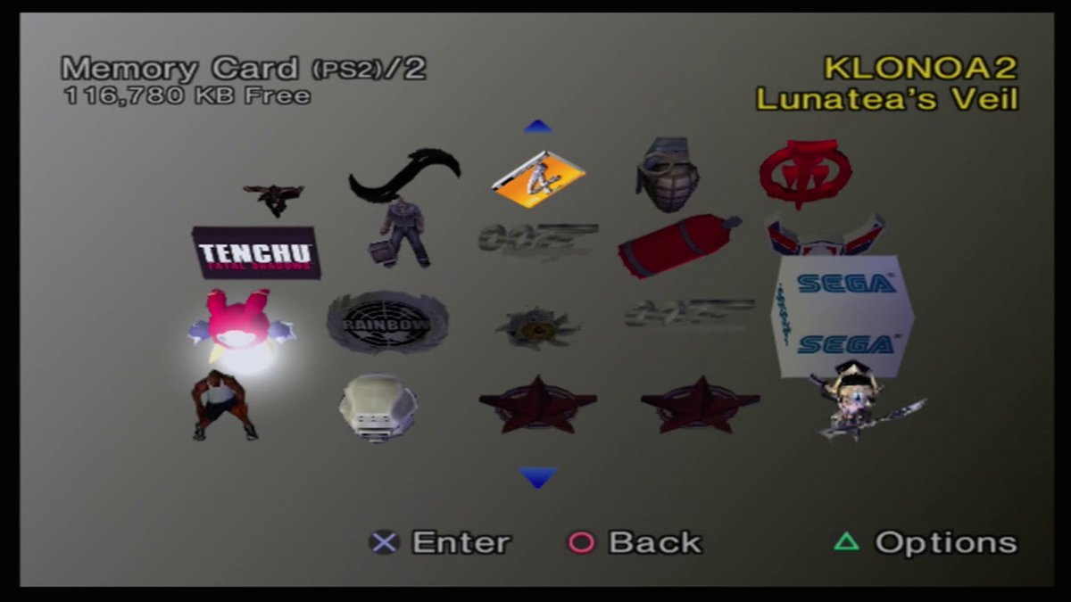 AlgoSwapMeet's tweet photo. A picture can say a million words with just a few icons...here's a screenshot from the #PS2 menus showing off various saves stored on a memory card.
Do you recognize any icons? What did you have saved on your own memory cards? #ALGO9 #ALGOSwapMeet #Sony #PlayStation2 #MemoryCard https://t.co/B9wjW6WGIS