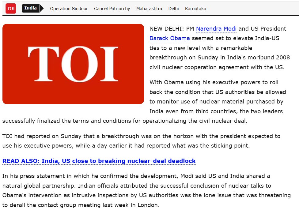 So, BJP didn't back out of the deal.

It did something better. 

It negotiated with the US to stop putting checks on us ... and then went ahead and operationalized the deal!

Feeling a little foolish now?