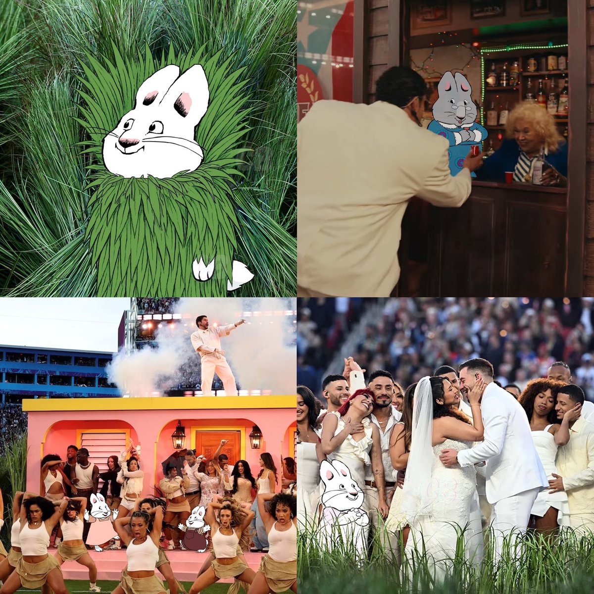 Max &amp; Ruby has released photos from Bad Bunny’s Super Bowl halftime show.