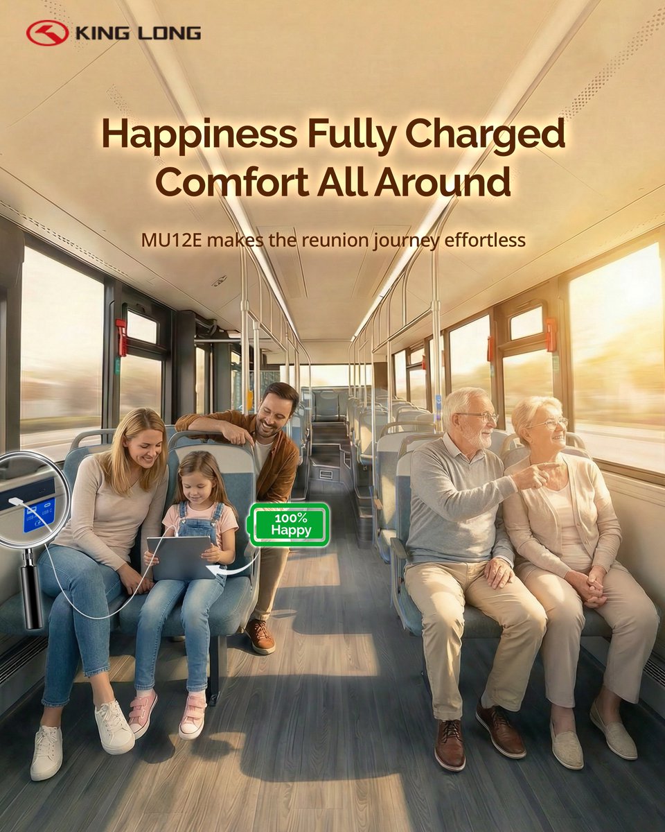 Your Living Room on Wheels. 🧨🌸
Make the journey part of the celebration with the KING LONG MU12E.
📱 Keep the fun playing non-stop.
🌟 More space, more smiles.
🛋️ Relax all the way home.
Full battery. Full hearts. Happy New Year!
#KINGLONG #HappyNewYear #RoadTrip #TravelHacks