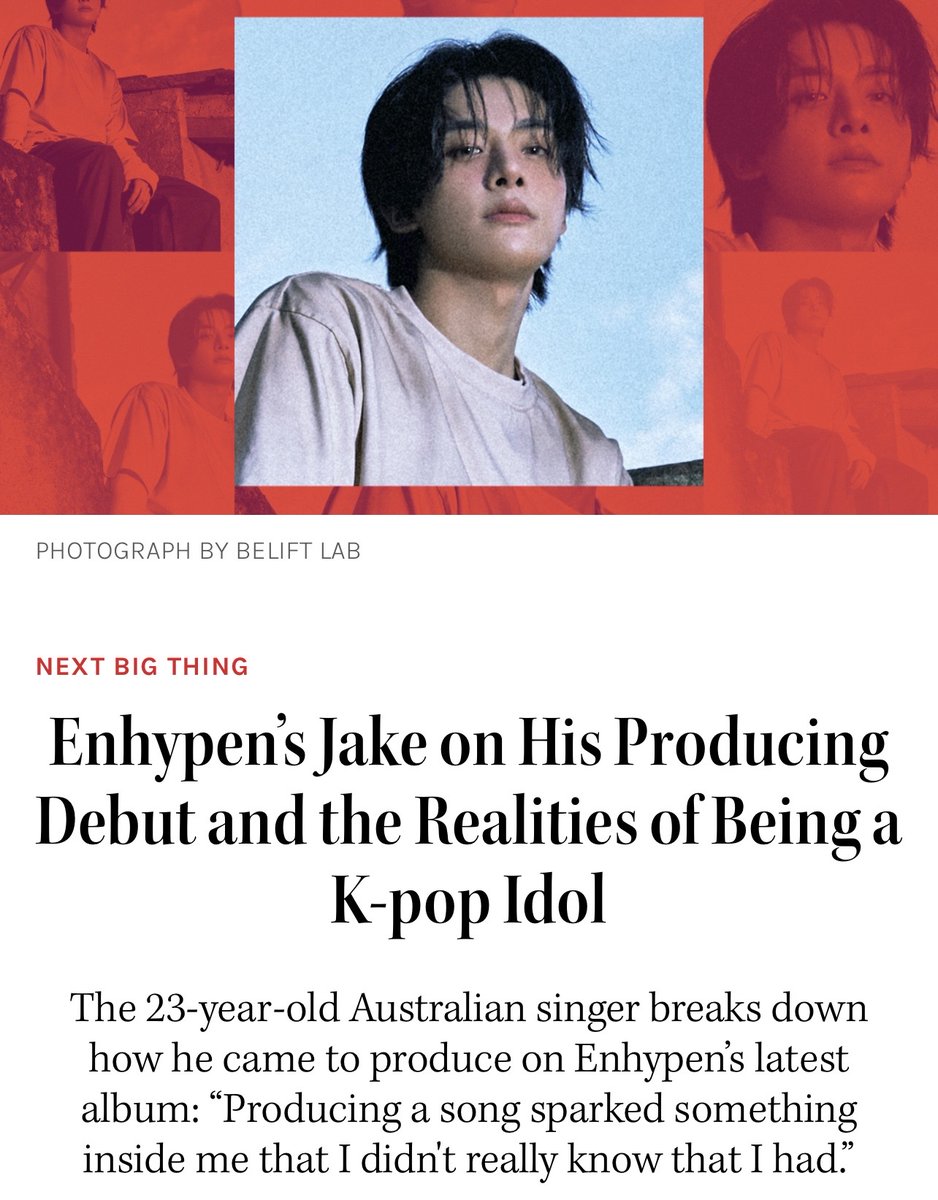 moonandenhypen's tweet image. The 23-year-old Australian singer breaks down how he came to produce on ENHYPEN's latest album: “Producing a song sparked something inside me that I didn't really know that I had.”

Read here: hollywoodreporter.com/music/music-fe…

@ENHYPEN #ENHYPEN #JAKE