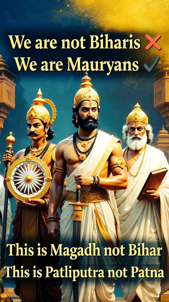 Akash741168's tweet photo. We are Mauryans ✅✅ Not Biharis ❌❌
We Live in Magadh ✅✅ Not Bihar ❌❌
Our Capital is Patliputra ✅✅ Not Patna ❌❌

This is our Reality that History never told Us 😱😱😭😭 https://t.co/bH53IZOf8Y