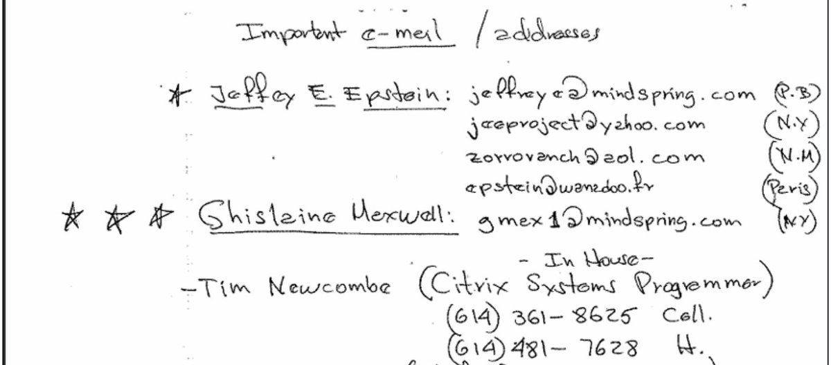 Tim Newcombe - Epstein's "Citrix guy" that needs to be located and subpoenaed