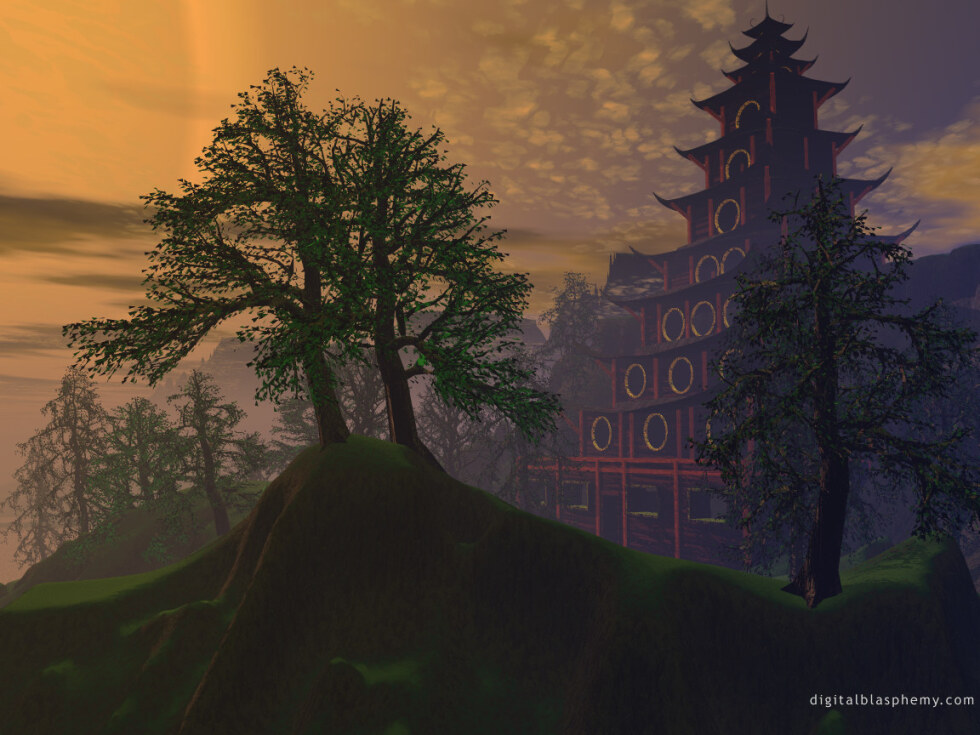 dblasphemy's tweet image. Scenes I rendered using Bryce3D back in 1999