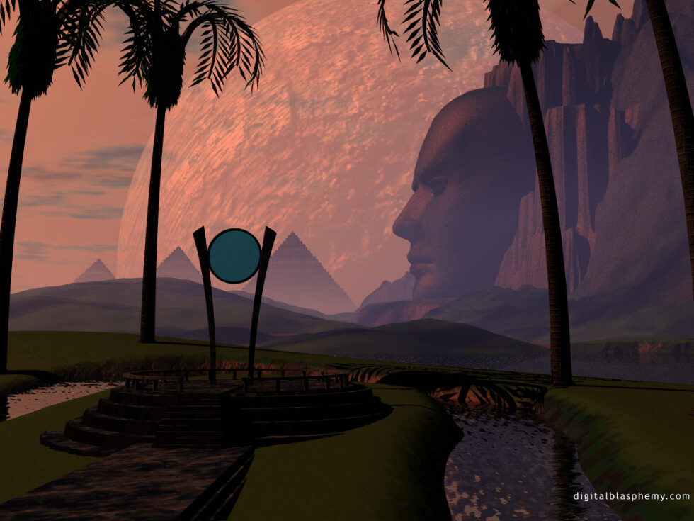 dblasphemy's tweet image. Scenes I rendered using Bryce3D back in 1999