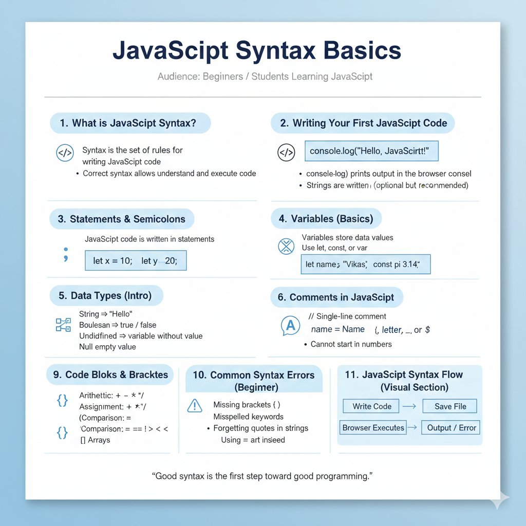 vikas0101964285's tweet photo. JavaScript Tutorial — Day 02

Want to master JavaScript step by step?

✅ Daily tutorials
✅ 2 JS posts every day

Don’t wait — start learning NOW!
👉 Follow for daily lessons
❤️ Like
💬 Comment
🔁 Repost

#JavaScript #LearnJS #WebDevelopment #Coding #Programming https://t.co/JM6s6xXMXx