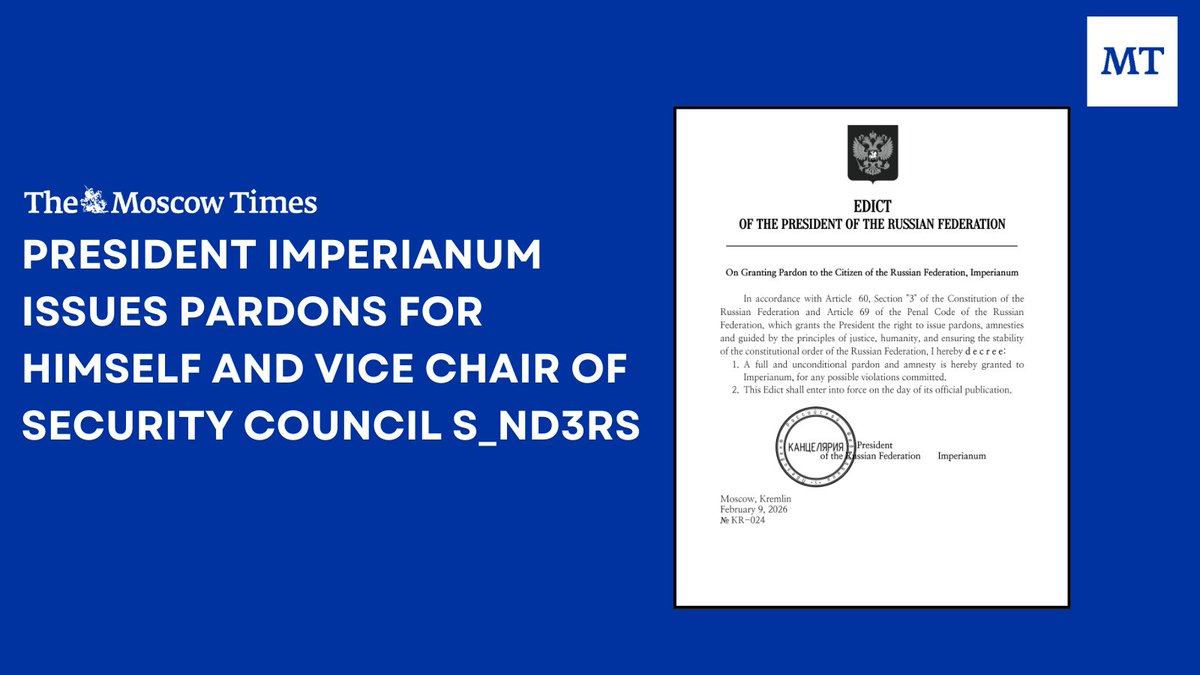 Following the election of President-Elect PERSI4N, incumbent President Imperianum has issued two pardons, one for himself, and another for Vice Chairman of the Security Council, s_nd3rs. It remains unclear whether the President holds the authority to pardon himself.
