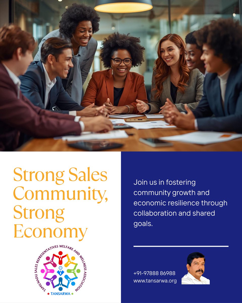 TANSARWA's tweet photo. Strong sales community builds growth.
#SalesCommunity #TANSARWA

State President : Dr. A. V. Kamal Raj | 📞 +91-97888 86988 | 📧 prs@tansarwa.org | 🌐 https://t.co/Zz3fBL8NJT https://t.co/idXtXJLXRm