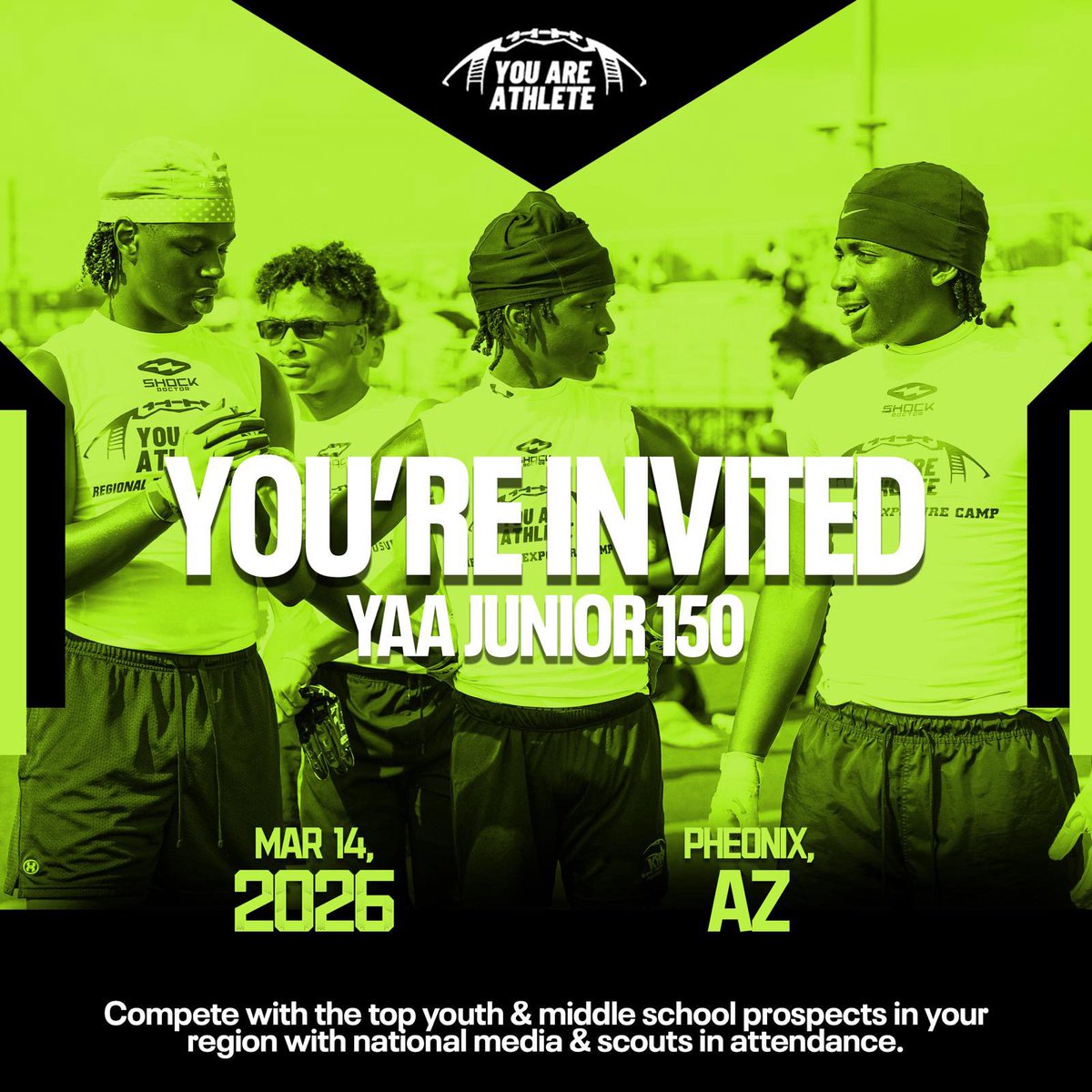 cjblack1212's tweet photo. Thanks for the recognition &amp; Invite to the YAA Junior 150.
@youareathlete https://t.co/dAruPEroLQ