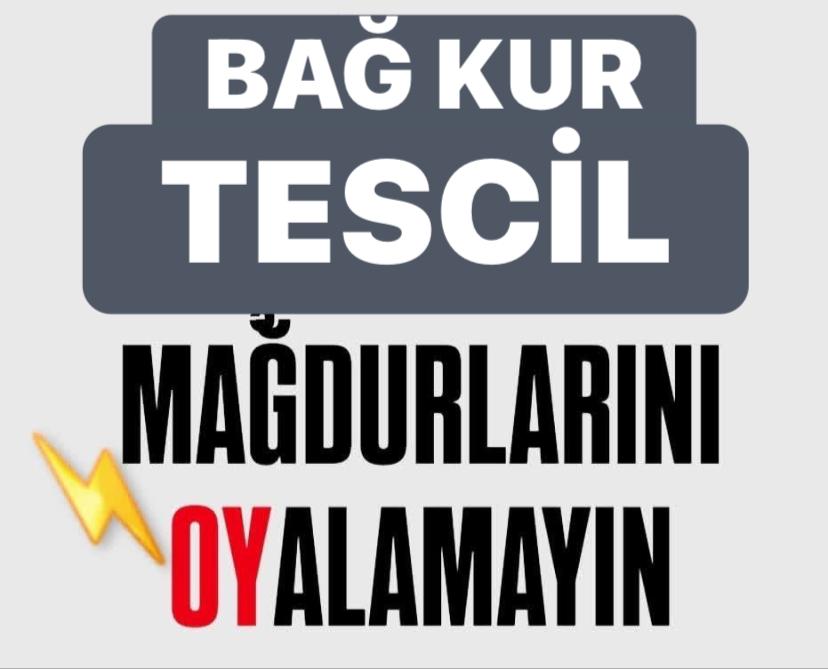<a href="/Akparti/">AK Parti</a> 1982-2008 arası esnafın vergi kaydını Bağ-Kur'a resen tescil etmediniz, 43 yıllık hak gasp edildi. Anayasa Md. 60'ı hatırlayın! Hesap verin! 
 #Bağkur Hakları
#BağKurTescilMağdurları

<a href="/RTErdogan/">Recep Tayyip Erdoğan</a> <a href="/B_Palandoken/">Bendevi Palandöken</a> <a href="/Akparti/">AK Parti</a> <a href="/MHP_Bilgi/">MHP</a> <a href="/TBMMresmi/">TBMM</a> <a href="/tcbestepe/">T.C. Cumhurbaşkanlığı</a>
#yazikettiler