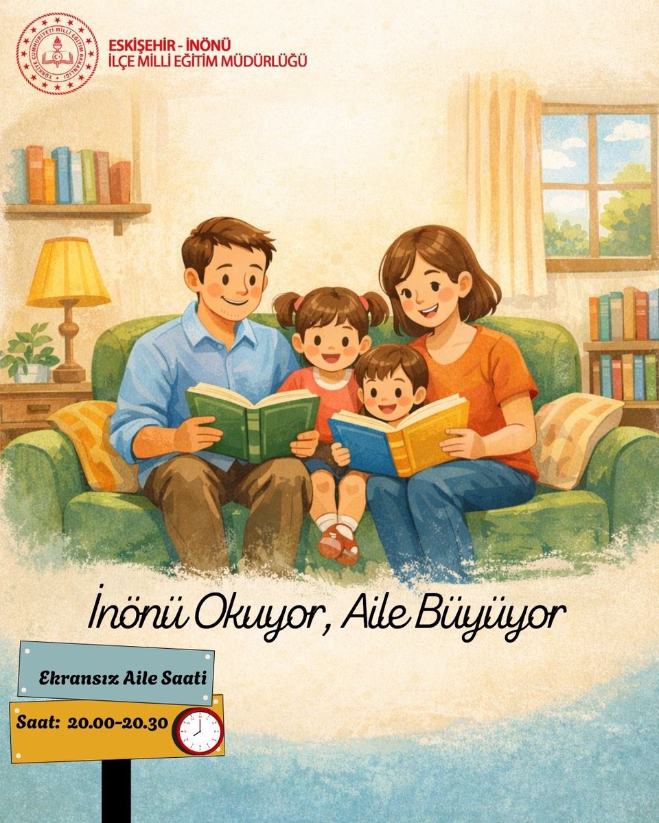 📚🌙 İnönü Okuyor, Aile Büyüyor

Türkiye Yüzyılı Maarif Modelinin; değer temelli eğitim anlayışı doğrultusunda ve aile etkinlikleri kapsamında yürütülen projemizin bu akşamki faaliyetinde buluşuyoruz.

👨‍👩‍👧‍👦 Ailelerimiz çocuklarıyla birlikte,

📵 Ekranlardan uzak, kitap ve sohbetle