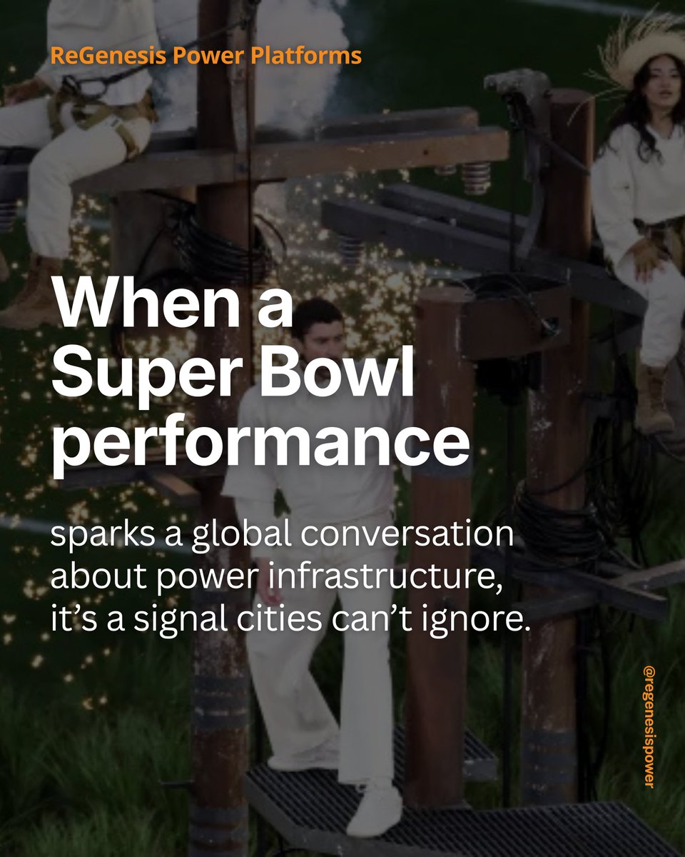 ReGenesisPower's tweet photo. When a Super Bowl performance sparks a global conversation about power infrastructure, it’s a signal.

Island and coastal communities live with fragile, centralized energy systems every day. https://t.co/uMTeDif5QJ