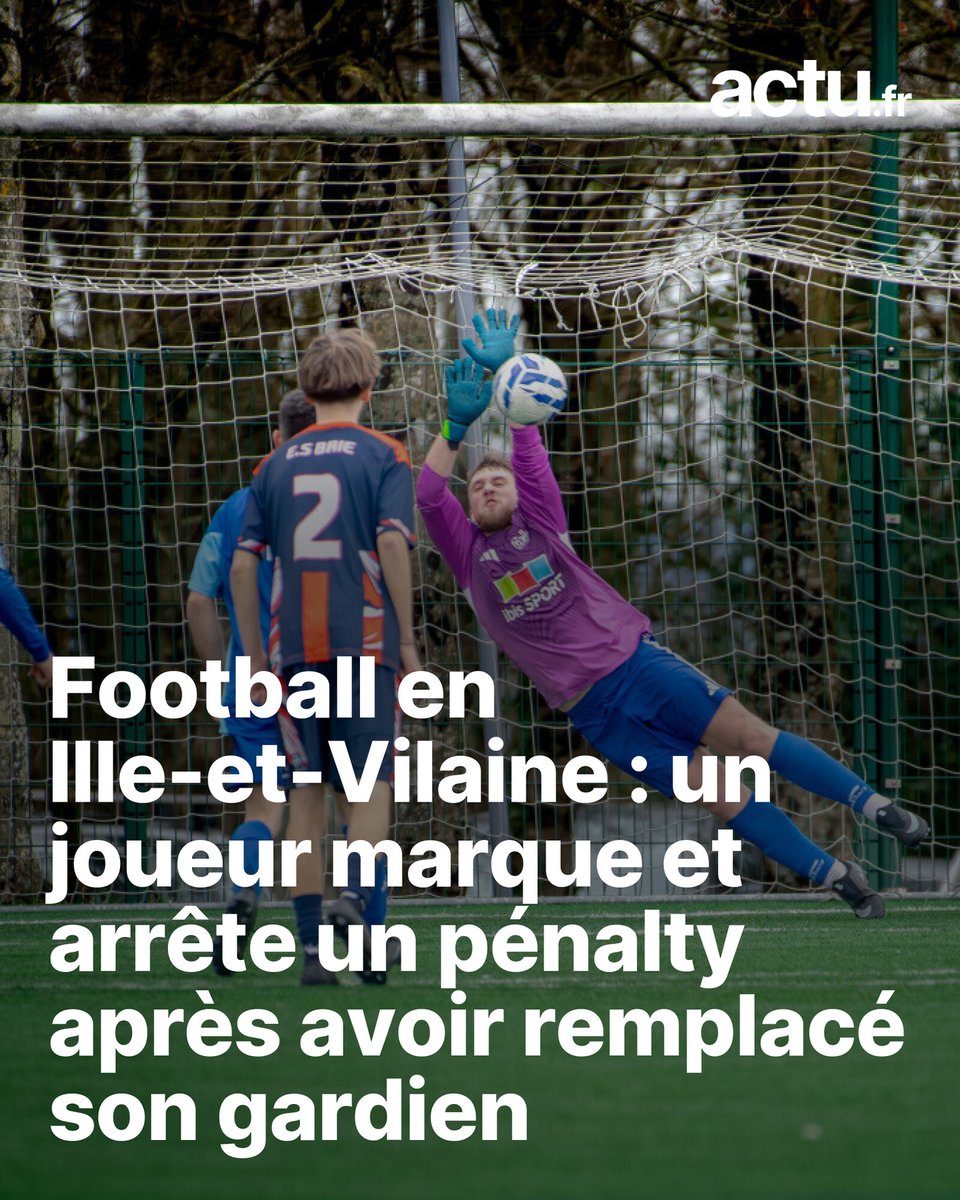 Football en Ille-et-Vilaine : un joueur marque et arrête un pénalty après avoir remplacé son gardien
➡️ l.actu.fr/Lepv