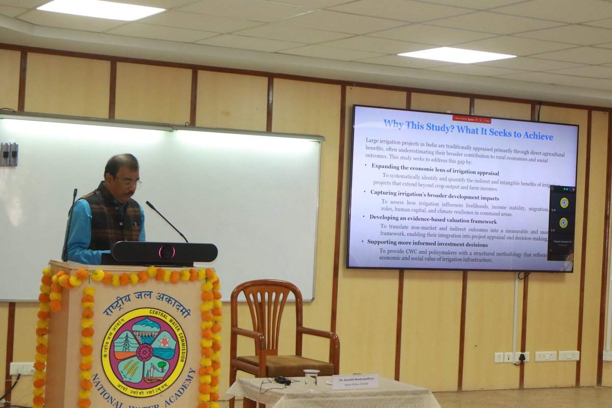 nwa_pune's tweet photo. Western Region Workshop on “Assessment of Indirect and Intangible Benefits due to Irrigation Projects” was organized on 09.02.2026 at @nwa_pune in collaboration with National Council of Applied Economic Research (NCAER) as part of regional ...
@DoWRRDGR_MoJS @CWCOfficial_GoI https://t.co/eJqrhrXGTh
