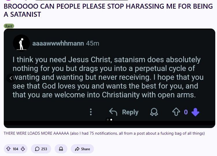 reddit_lies's tweet photo. >"Christians are harassing me"
>look inside
>the most welcoming witness for Christ ever. https://t.co/KORogi2VXL